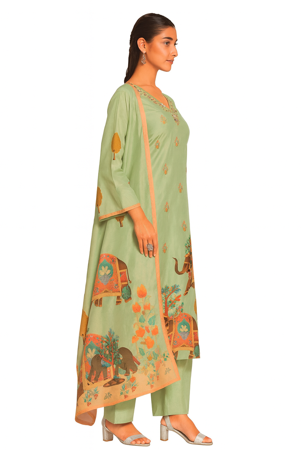 Straight Cut 3-Piece Set Kurti