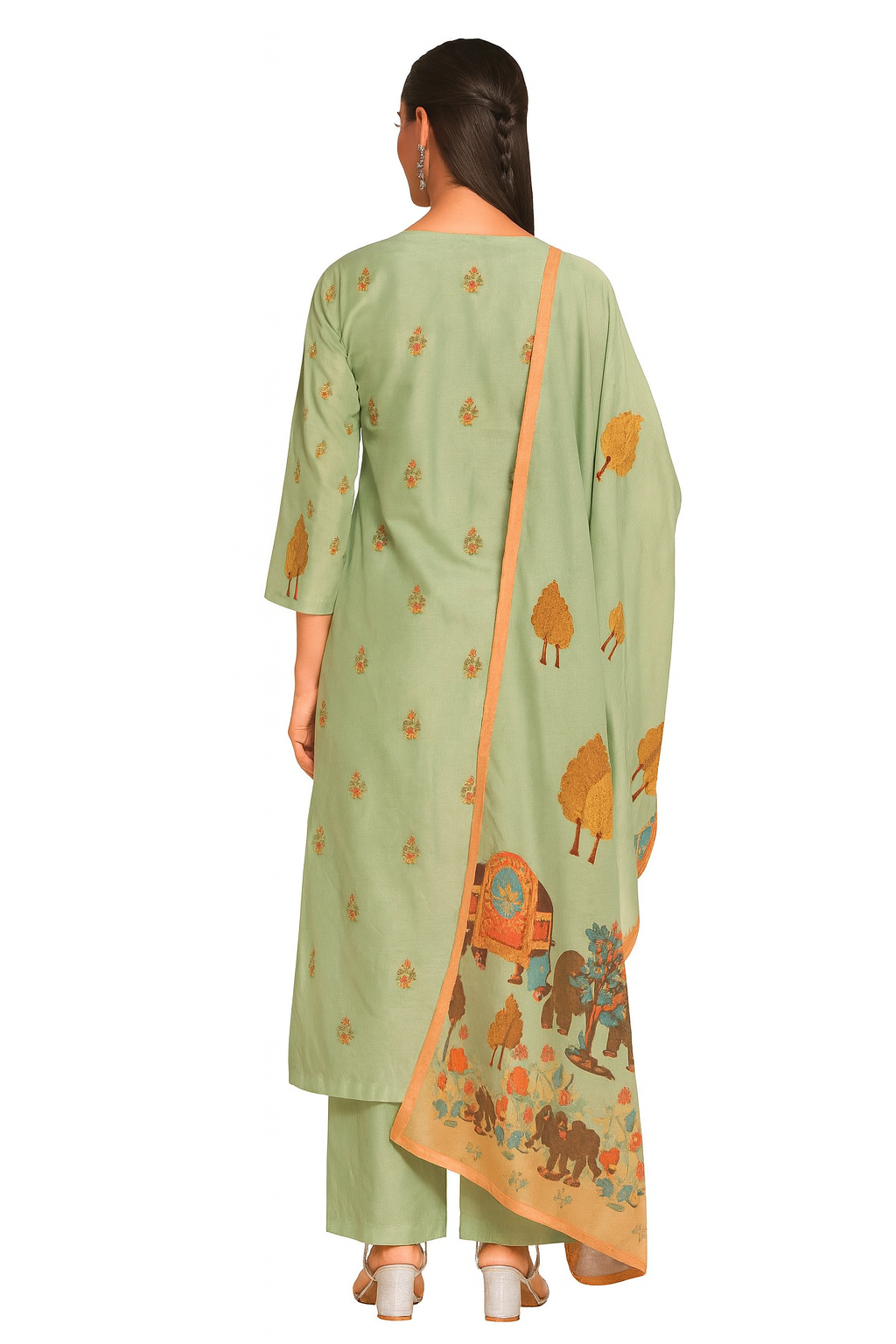 Straight Cut 3-Piece Set Kurti